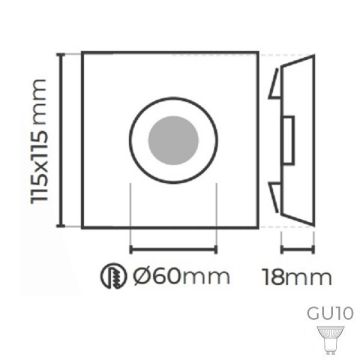 MOLLED MOL3059 Beyaz-Gold Kare Dekoratif Spot Kasası