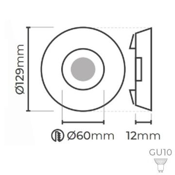 MOLLED MOL3041 Beyaz-Gold Dekoratif Spot Kasası