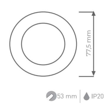 ACK AH07-00604 0.85 Watt Krom Kasa Sensörlü Sıva Altı Yuvarlak LED Merdiven Armatürü - Gün Işığı (3000K)