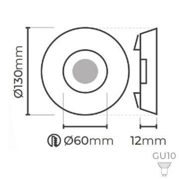 MOLLED MOL3035 Beyaz-Gold Dekoratif Spot Kasası