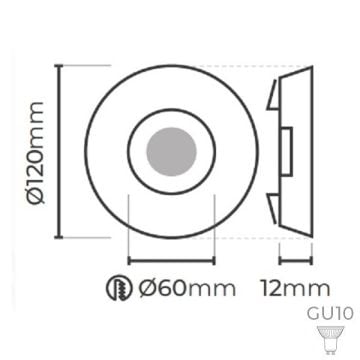 MOLLED MOL3027 Beyaz-Gold Dekoratif Spot Kasası