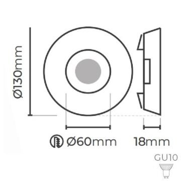 MOLLED MOL3022 Beyaz-Gold Çiçek Desenli Spot Kasası