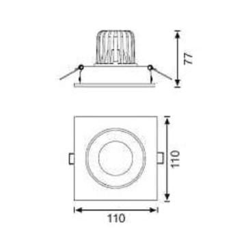 JUPITER LS441 11 Watt Beyaz Sıva Altı Hareketli Kare LED Spot - Metal - Gün Işığı (3000K)