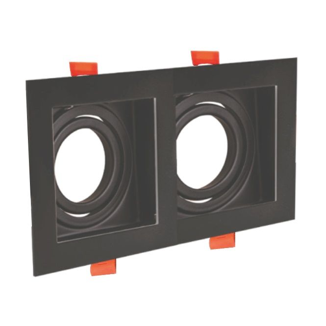 HELIOS HS 1401 Sıva Altı Siyah İkili Spot Kasası (Metal)