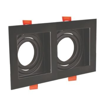 HELIOS HS 1401 Sıva Altı Siyah İkili Spot Kasası (Metal)