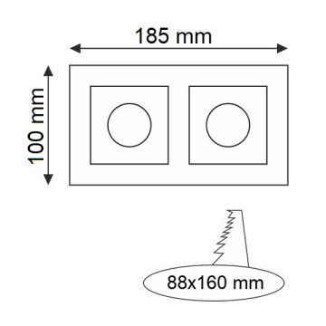 HELIOS HS 1449 Sıva Altı Beyaz İkili Spot Kasası (PC Gövde)