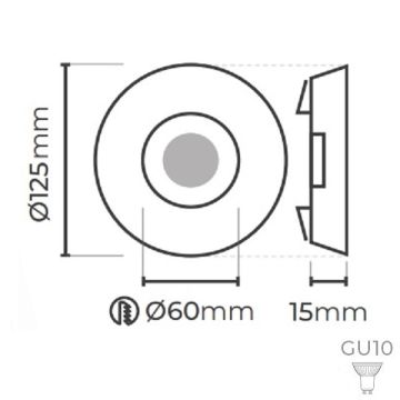 MOLLED MOL3009 Beyaz-Gold Dekoratif Spot Kasası