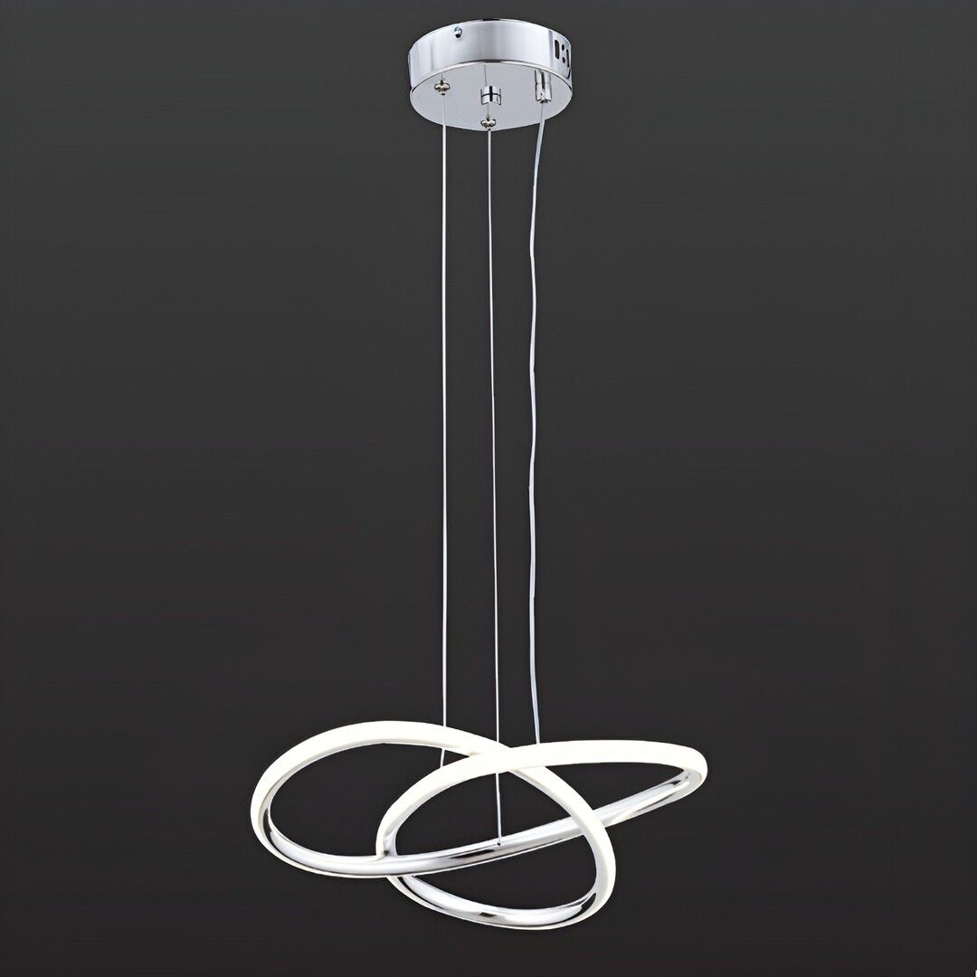 CL-703 56 Watt Krom Modern LED Avize - 3 Işık Renkli (Beyaz + Ilık Beyaz + Gün Işığı)