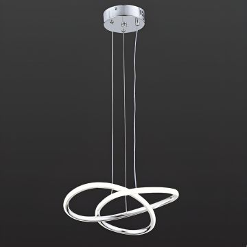 CL-703 56 Watt Krom Modern LED Avize - 3 Işık Renkli (Beyaz + Ilık Beyaz + Gün Işığı)