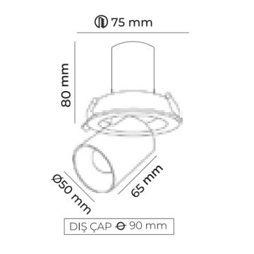 MOLLED MOL5011 8 Watt Beyaz/Siyah Kasa Hareketli LED Mağaza Spotu (SAMSUNG/OSRAM LED & EAGLERISE/PHILIPS/LIFUD Driver)