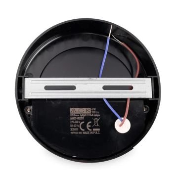 ACK AH07-05201 4 Watt Siyah Sıva Üstü Kare Dış Mekan LED Merdiven Armatürü - Gün Işığı (3000K) - PC Gövde