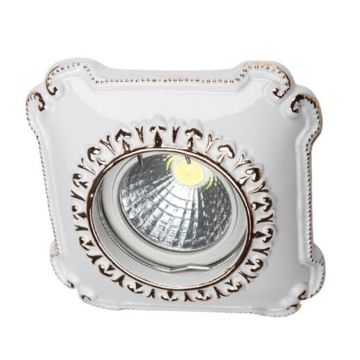 MOLLED MOL3056 Beyaz-Gold Kare Dekoratif Spot Kasası