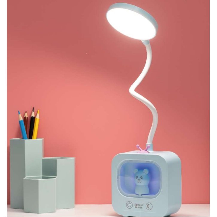 MOLLED MOL1912 Mavi Dimli ve Dokunmatik, Şarjlı LED Masa Lambası - 3 Işık Renkli (Beyaz + Ilık Beyaz + Gün Işığı)