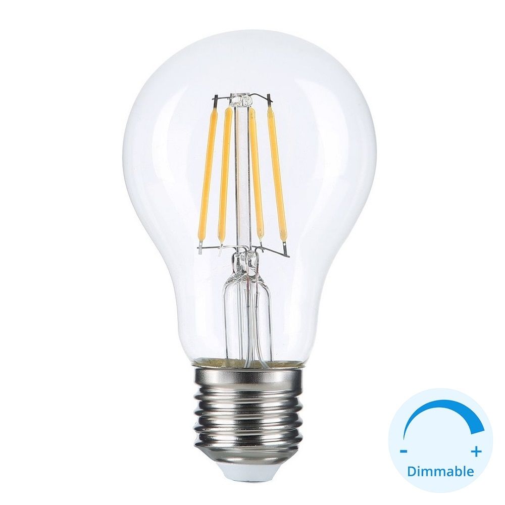 HEKA ERD-252 8 Watt Şeffaf Camlı Dimli A60 Rustik LED Ampul - Gün Işığı (3000K)