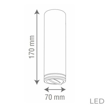 goldX ZE028 12 Watt 7x17 cm Siyah/Beyaz Sıva Üstü Silindir LED Spot (SAMSUNG LED & EAGLERISE Driver)