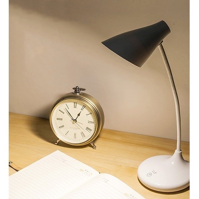 MOLLED MOL1915 Beyaz Dimli ve Dokunmatik, Şarjlı LED Masa Lambası - 3 Işık Renkli (Beyaz + Ilık Beyaz + Gün Işığı)