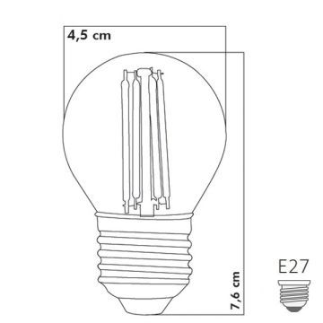 HEKA ERD-247 6 Watt Şeffaf Camlı G45 Rustik Top Ampul - Beyaz Işık (6500K)