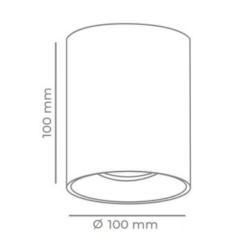 HELIOS HS 1608 10x10 cm Siyah-Bakır Sıva Üstü Silindir Spot Kasası (Metal)