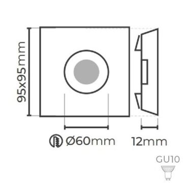 MOLLED MOL3052 Eskitme Kare Dekoratif Spot Kasası