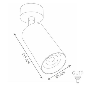 goldX ZE127-BK Sıva Üstü Siyah/Beyaz Hareketli Silindir Spot Kasası (GU10 Duylu)