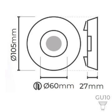 MOLLED MOL3048 Beyaz-Gold Dekoratif Spot Kasası