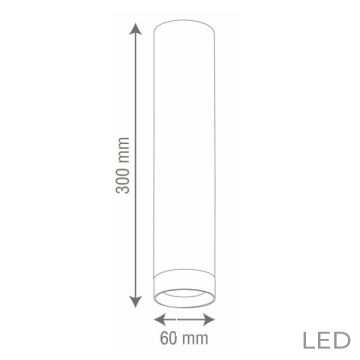 goldX ZE027 12 Watt 6x30 cm Siyah/Beyaz Sıva Üstü Silindir LED Spot (SAMSUNG LED & EAGLERISE Driver)