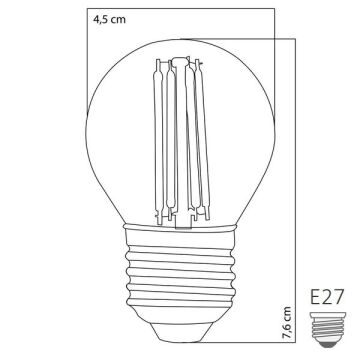 HEKA ERD-43 6 Watt G45 Rustik Top Ampul - Amber