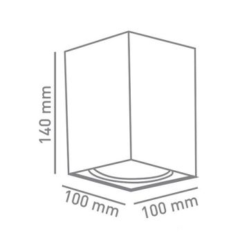 HELIOS HS 1602 10x10x14 cm Siyah-Bakır Sıva Üstü Spot Kasası (Metal)