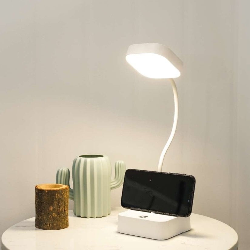 MOLLED MOL1918 Beyaz Dimli ve Dokunmatik, Şarjlı LED Masa Lambası - 3 Işık Renkli (Beyaz + Ilık Beyaz + Gün Işığı)