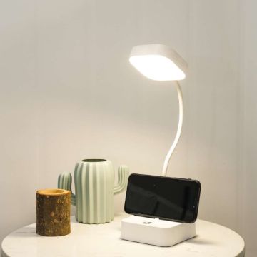 MOLLED MOL1918 Beyaz Dimli ve Dokunmatik, Şarjlı LED Masa Lambası - 3 Işık Renkli (Beyaz + Ilık Beyaz + Gün Işığı)