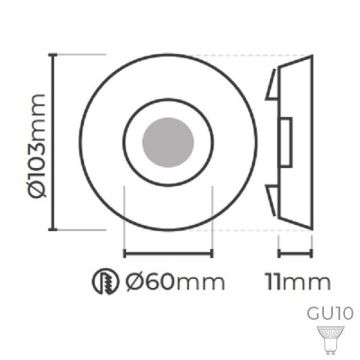 MOLLED MOL3033 Taşlı Beyaz-Gold Spot Kasası