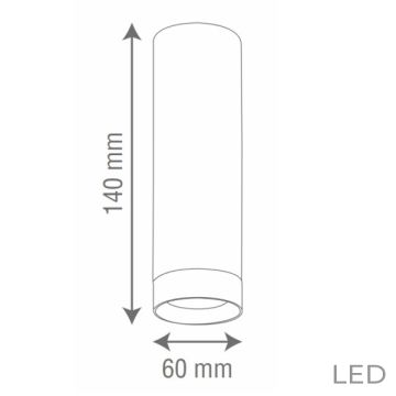 goldX ZE027 12 Watt 6x14 cm Siyah/Beyaz Sıva Üstü Silindir LED Spot (SAMSUNG LED & EAGLERISE Driver)