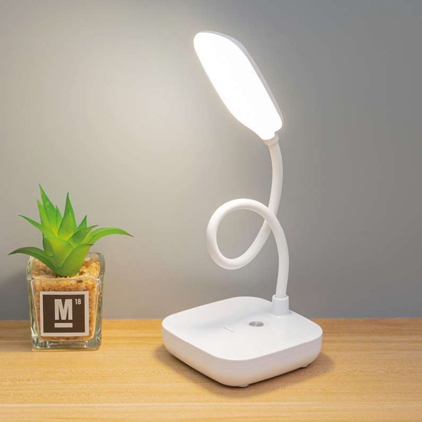 MOLLED MOL1922 Beyaz Dimli ve Dokunmatik, Şarjlı LED Masa Lambası - 3 Işık Renkli (Beyaz + Ilık Beyaz + Gün Işığı)