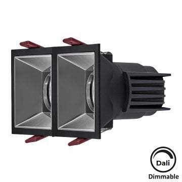 MOLLED MOL4163M Dali Dimli 2x8 Watt Siyah-Platin Sıva Altı İkili LED Spot (SAMSUNG/OSRAM/PHILIPS LED & EAGLERISE/PHILIPS/LIFUD Driver)