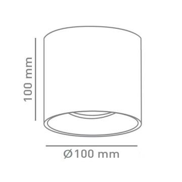 HELIOS HS 1640 10x10x14 cm Siyah-Krom Sıva Üstü Silindir Spot Kasası (Metal)