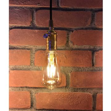 HEKA ERD-53 8 Watt ST64 Rustik Armut Ampul - Amber