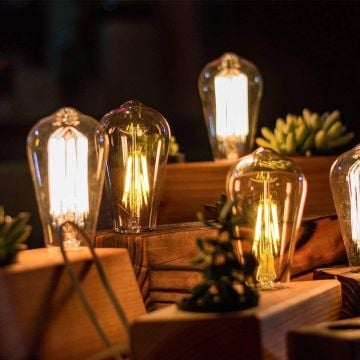 HEKA ERD-53 8 Watt ST64 Rustik Armut Ampul - Amber