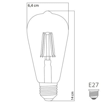 HEKA ERD-85 6 Watt ST64 Rustik Armut Ampul - Gün Işığı (3000K)