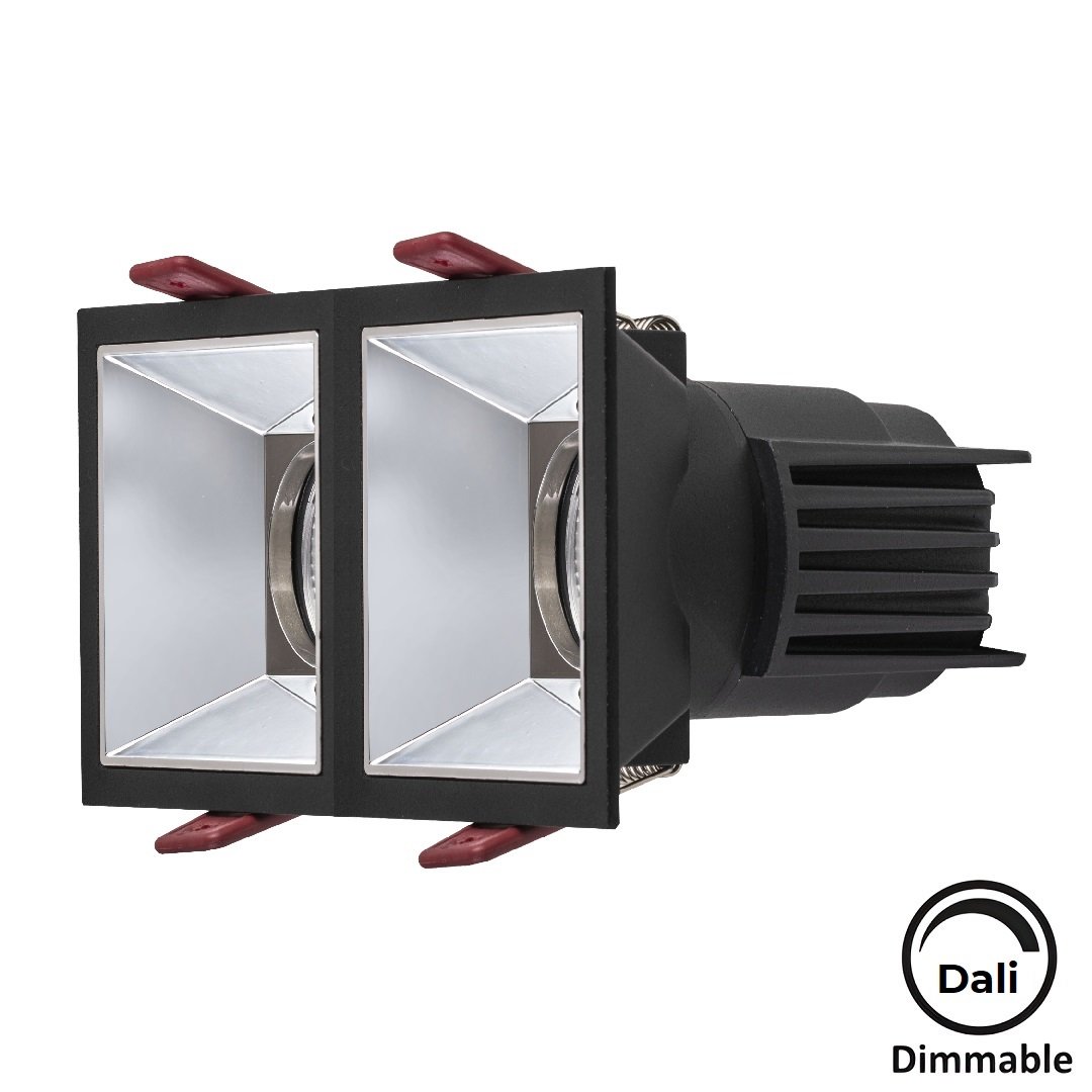 MOLLED MOL4162M Dali Dimli 2x12 Watt Siyah-Krom Sıva Altı İkili LED Spot (SAMSUNG/OSRAM/PHILIPS LED & EAGLERISE/PHILIPS/LIFUD Driver)