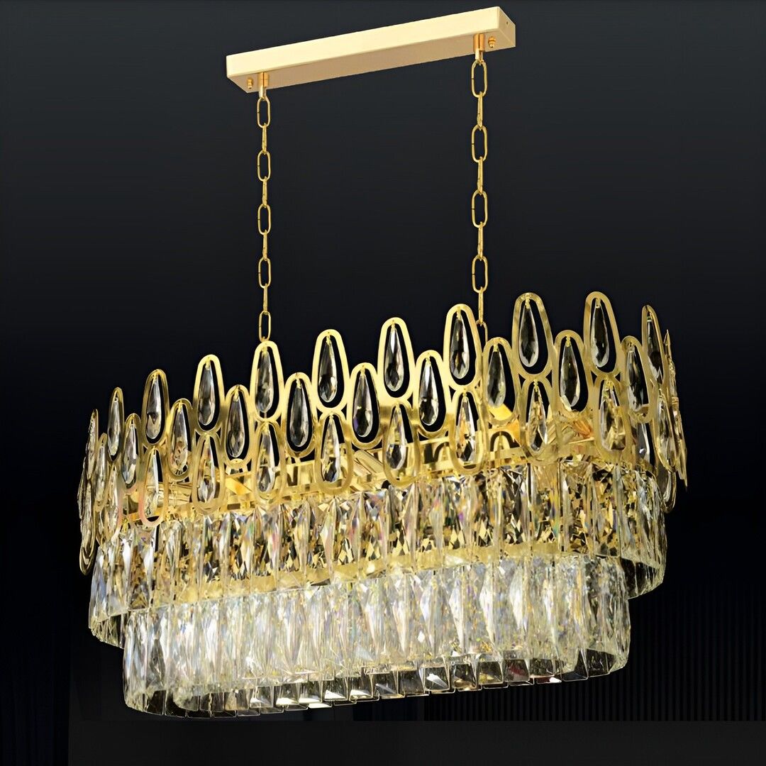 CL-417-L800 80 cm Kesme Camlı Gold Modern Avize