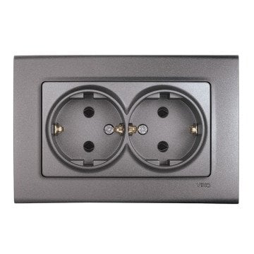 VİKO Linnera Life 90442056 İkili Topraklı Priz [Granit Grisi]
