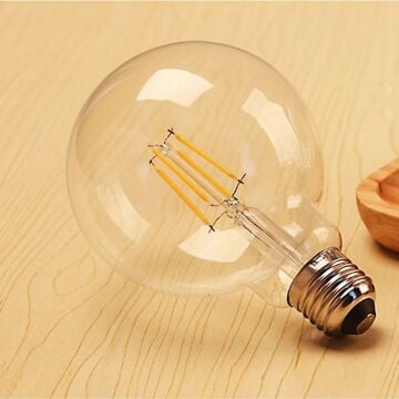 HEKA ERD-46 6 Watt Şeffaf Camlı G95 Rustik Top Ampul - Beyaz Işık (6500K)