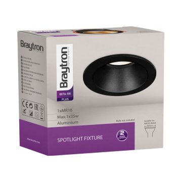 Braytron BH03-05111 Siyah Sıva Altı Yuvarlak Spot Kasası