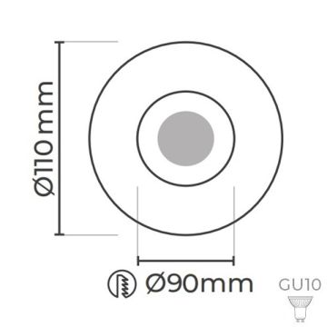 MOLLED MOL1680 Sıva Altı Siyah Yuvarlak Spot Kasası (Metal)