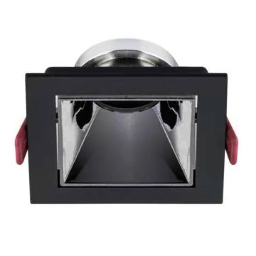 MOLLED MOL4163 Sıva Altı Siyah-Platin Kare Spot Kasası (Metal)