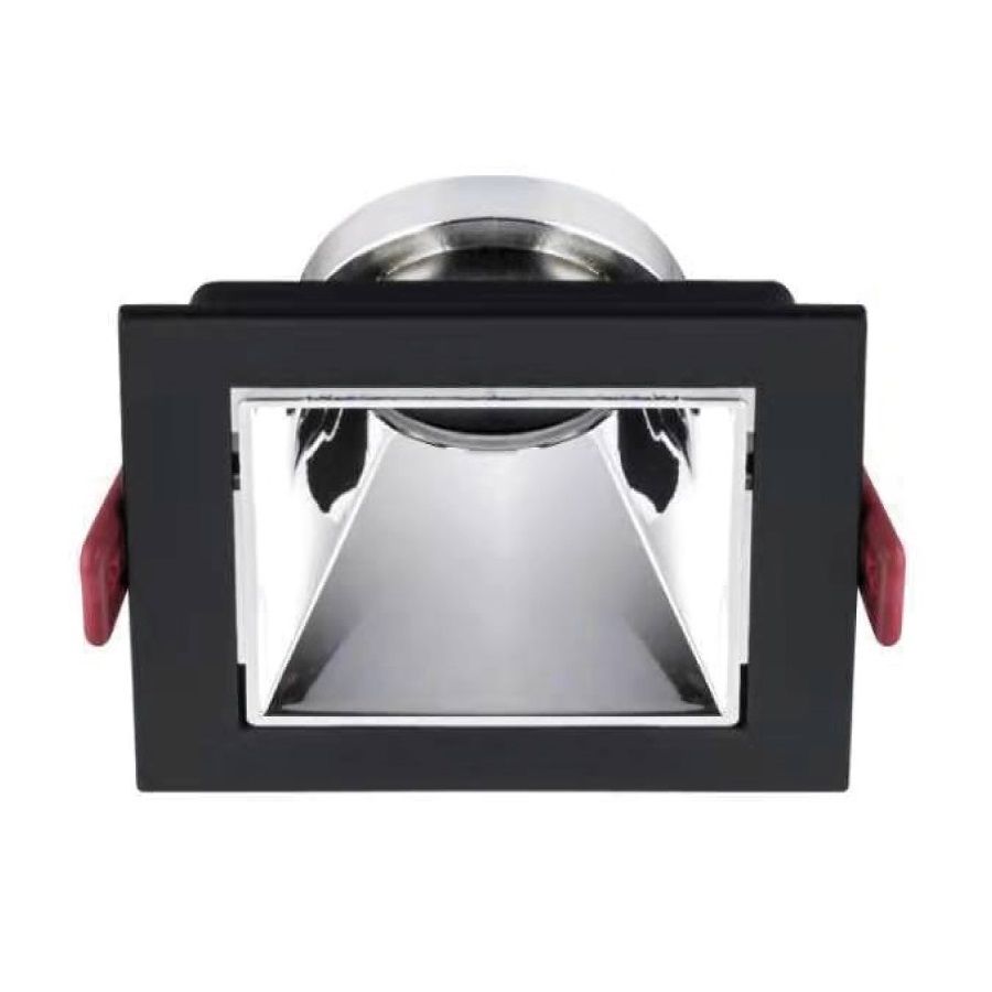 MOLLED MOL4162 Sıva Altı Siyah-Krom Kare Spot Kasası (Metal)