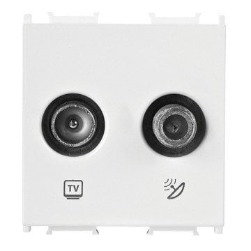 VİKO Ultima/Sistema/Optima WVTT2462-4WH TV-SAT Uydu Prizi (8dB - Geçişli) [Beyaz]