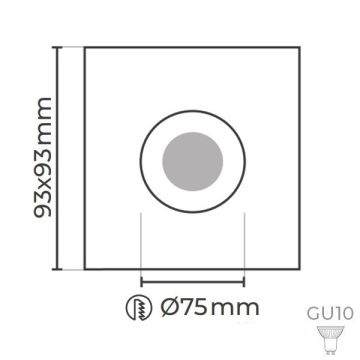 MOLLED MOL4151 Sıva Altı Siyah Kare Spot Kasası (Metal)