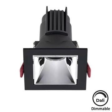 MOLLED MOL4162M Dali Dimli 12 Watt Siyah-Krom Sıva Altı Kare LED Spot (SAMSUNG/OSRAM/PHILIPS LED & EAGLERISE/PHILIPS/LIFUD Driver)