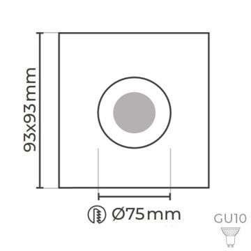 MOLLED MOL4151 Sıva Altı Beyaz Kare Spot Kasası (Metal)